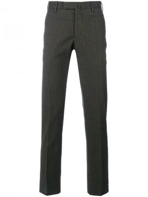 Полосатые классические брюки Incotex. Цвет: коричневый