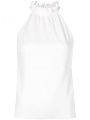 Блузка с петлей-вырезом халтер Milly. Цвет: белый