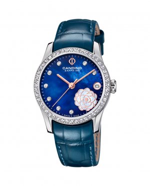 C4721/3 Newness синие кожаные женские часы , синий Candino