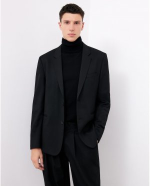 Классический мужской пиджак черного цвета с двумя пуговицами и однотонным принтом , черный Adolfo Dominguez
