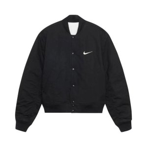 Двусторонняя университетская куртка Stussy x , черная/парусная верхняя одежда унисекс FJ9154-010 Nike