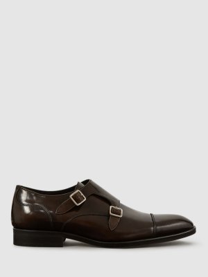Туфли-монки Rivington с двумя ремешками , коричневый Reiss