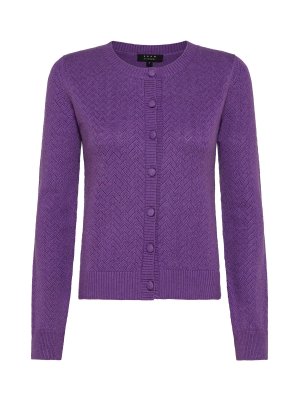 Knitwear ажурный кардиган с круглым вырезом, фиолетовый Koan. Цвет: фиолетовый