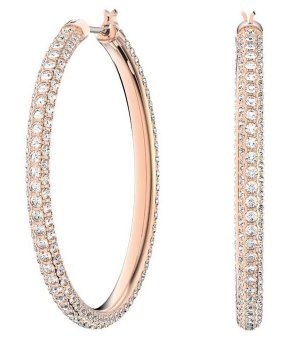 Серьги-кольца с камнями розового золота и белыми кристаллами 5383938 для женщин Swarovski