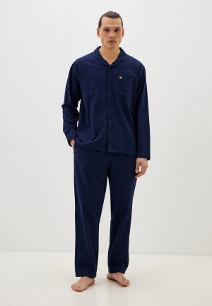 Пижама Lyle & Scott Long Flannel Pyjama Suit. Цвет: синий
