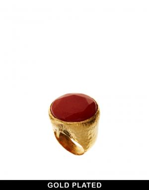 Массивное кольцо с полудрагоценным камнем Ottoman Hands. Цвет: оранжевый агат