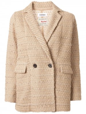 Double buttoned tweed jacket Coohem. Цвет: коричневый