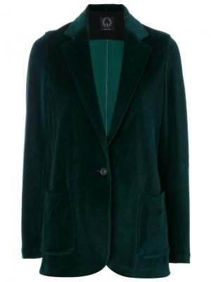 Velvet blazer T Jacket. Цвет: зелёный