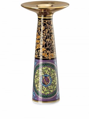Фарфоровая ваза с узором Barocco Versace. Цвет: золотистый
