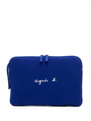 Сума для ноутбука с логотипом agnès b.. Цвет: синий