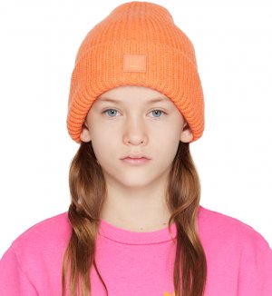 Детская шапочка с нашивкой , цвет Orange Acne Studios