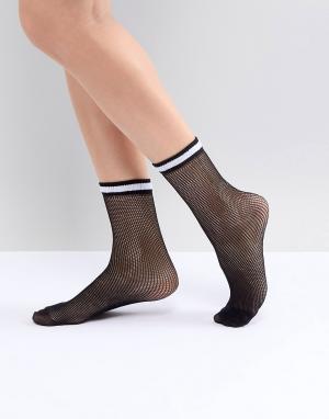Вязаные носки в спортивном стиле Sisley. Цвет: черный