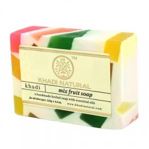 Натуральное фруктовое мыло ручной работы: для увлажнения кожи (125 г), Mix Fruit Soap Hand made, Khadi Natural