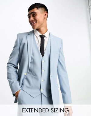 Супероблегающий пиджак бледно-голубого цвета ASOS DESIGN Wedding