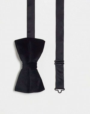 Черный бархатный галстук-бабочка ASOS DESIGN