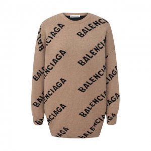 Шерстяной свитер Balenciaga. Цвет: бежевый