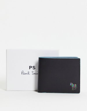 Черный кожаный бумажник с логотипом PS Paul Smith