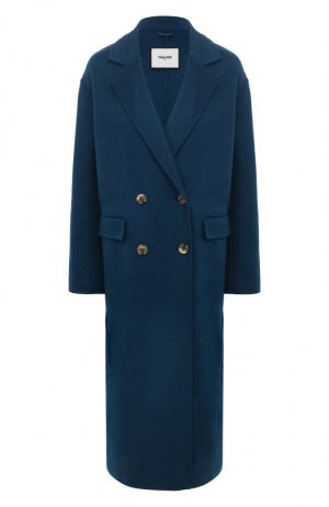 Шерстяное пальто Max&Moi. Цвет: синий