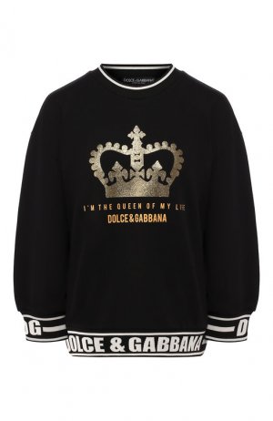 Хлопковый свитшот Dolce & Gabbana. Цвет: черный