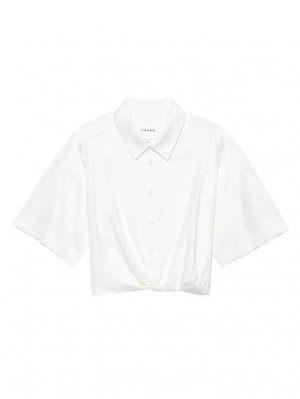 Укороченная рубашка с закручивающейся передней частью , цвет off white Frame
