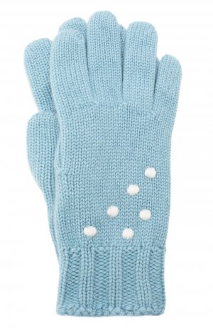 Кашемировые перчатки Snowy Land Loro Piana. Цвет: голубой