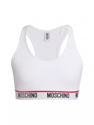 Спортивный бюстгальтер с логотипом Core , белый Moschino