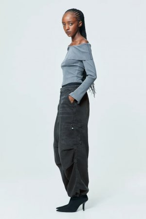 Широкие джинсы , серый H&M