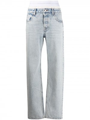 Прямые джинсы с логотипом Alexander Wang. Цвет: синий