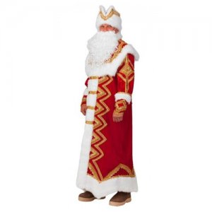 Взрослый костюм Дед Мороз Великолепный (11862) 54-56 Батик. Цвет: красный