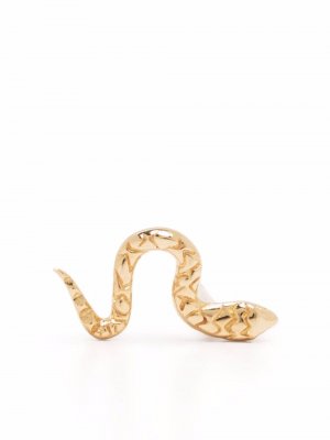 Серьга-гвоздик Serpent из желтого золота Pamela Love. Цвет: золотистый