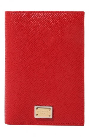 Кожаная обложка для паспорта Dolce & Gabbana. Цвет: красный