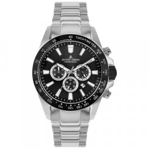 Наручные часы JACQUES LEMANS Sport, серебряный, черный. Цвет: серебристый/черный/серебристый-черный