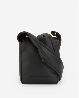 Женская мини-сумка через плечо из фактуры черной наппы , черный Adolfo Dominguez