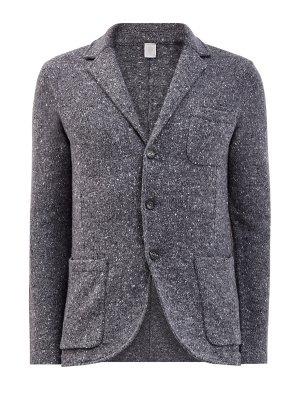 Меланжевый пиджак в стиле casual из шерсти и кашемира ELEVENTY. Цвет: серый