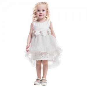 Платье, размер 5-6/110-116, белый Cascatto. Цвет: розовый
