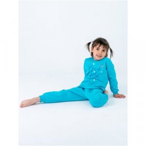 Пижама Lets Go для девочек, брюки, размер 92, зеленый Let's. Цвет: коралловый