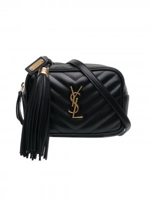 Стеганая поясная сумка с логотипом Saint Laurent. Цвет: черный
