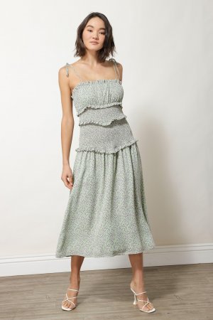 Платье-миди Бьянка , зеленый Line & Dot