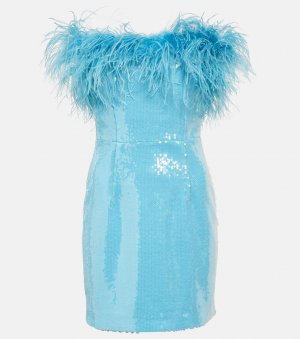 Мини-платье nicolette с перьями и пайетками , синий Rebecca Vallance