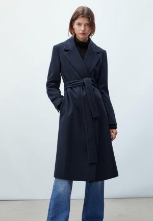 Пальто Massimo Dutti. Цвет: синий