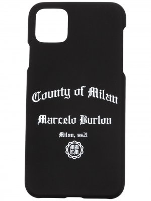 Чехол для iPhone 11 Pro Max с логотипом Marcelo Burlon County of Milan. Цвет: черный