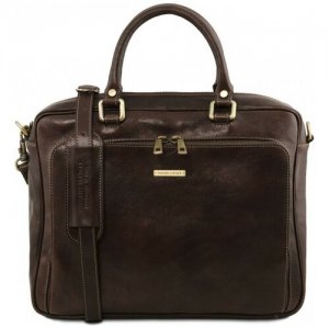Кожаный портфель для ноутбука Pisa TL141660 Темно-коричневый Tuscany Leather