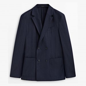 Пиджак Wool Flannel Suit Striped, темно-синий Massimo Dutti
