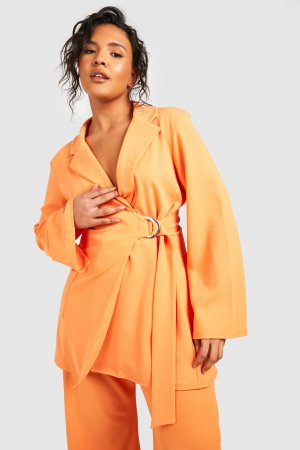 Пиджак с кольцами d-поясом , оранжевый Boohoo