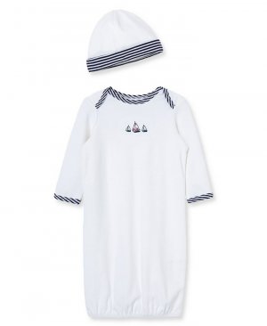 Платье и шапочка-парусник для маленьких мальчиков, комплект из 2 предметов , белый Little Me