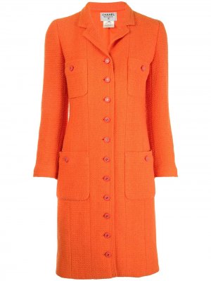 Пальто 1996-го года Chanel Pre-Owned. Цвет: оранжевый