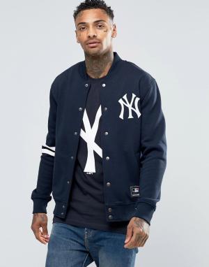 Студенческая куртка Yankees Majestic. Цвет: темно-синий