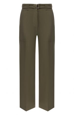 Укороченные хлопковые брюки с поясом Rag&Bone. Цвет: хаки