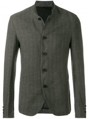 Полосатый пиджак на пуговицах Masnada. Цвет: серый
