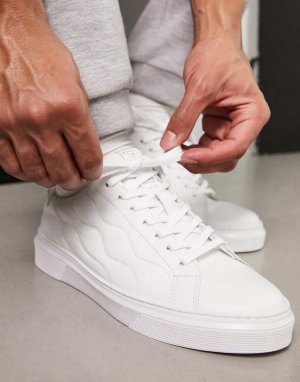 Белые кожаные стеганые кроссовки с луком International Glendale Barbour